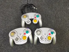 E20-20251020-01 Nintendo ゲームキューブ コントローラー シルバー 3個セット ジャンク品 DOL-003 / DOL-004