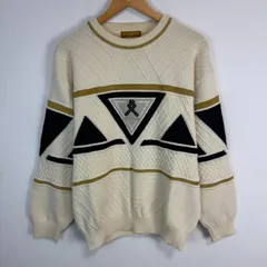 90s LANCEL ランセル セーター ニット 総柄 ベージュ アースカラー メンズ 古着 ストリートのサムネイル