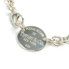 美品△TIFFANY&Co. ティファニー リターントゥティファニー オーバルタグ チョーカー ネックレス アクセサリー SV925 シルバー 重量52.6g メンズ