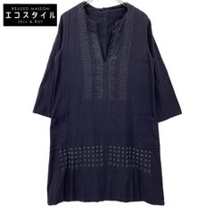 Haat ハート HA31FT622 ﾈｲﾋﾞｰ×ｸﾞﾘｰﾝ 半袖 刺繍ﾜﾝﾋﾟｰｽ 3 - メルカリ 