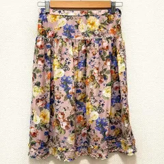 #anc インゲボルグ INGEBORG スカート ピンク系 マルチ 花柄 フリル サイドジップ レディース [947431]