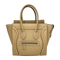 セリーヌ CELINE ハンドバッグ ラゲージマイクロ バッグ レザー ベージュ レディース