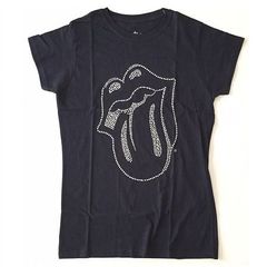 ローリング・ストーンズ - ラインストーンTシャツ／レディースMサイズ