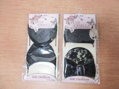PLUS VANILLA 2足セット 靴下 ソックス レース 花柄 爪先カバータイプ ブラック 23～25cm