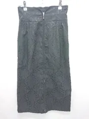 ◇ Θ MISCH MASCH ミッシュマッシュ ジャガード 膝下丈 タイト スカート サイズ36 ブラック レディース E  【1506180012004】