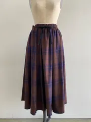 natalia /フランネルチェックネルフレアスカート N7211 ブラウンチェック