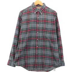 古着 80~90年代 エルエルビーン L.L.Bean 長袖 ボタンダウン フランネルチェックシャツ USA製 メンズM相当 ヴィンテージ/eaa542600