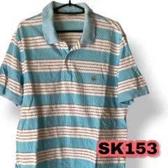 Brooks Brothers(ブルックス ブラザーズ) ポロシャツ 水色 白色 Lサイズ メンズトップス　管理SK153