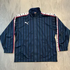 303【OLD90】PUMA　スポーツウェア　ジャージ　ジップアップジャケット　メンズ　S-Mサイズ　大きい　ネイビー