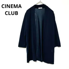 M【美品 】 CINEMA CLUB シネマクラブ トップス M カーディガン 薄手 ネイビー 無地 シンプルな羽織もの肌寒いデスク仕事のお供に使いやすいお尻まで隠れる長さ^ ^ T015_Ky173