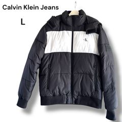 Calvin Klein jeans ダウンジャケット ブラック L ジップアップ 防寒 