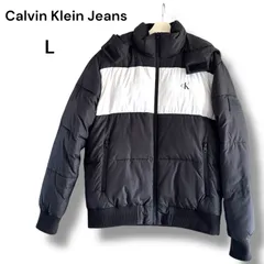 Calvin Klein jeans  ダウンジャケット ブラック L ジップアップ 防寒 カルバンクラインジーンズ 美品 ダウン