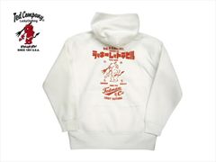 テッドマン エフ商会 パーカー TDPSP-102 "ラッキーレッドデビル" 裏起毛スウェット 鬼 ホワイト