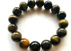 【珠12㎜】華南ブルータイガーアイ　天然石ブレスレット内径16cm±5㎜