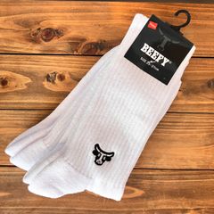 【 新品・未使用 】BEEFY Hanes ビーファー ヘインズ 2足組 靴下 フルレングス ソックス ハーフパイル ホワイト 25〜27cm