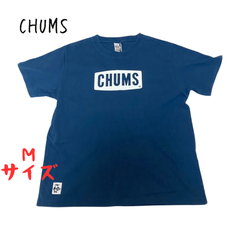 古着　チャムス　CHUMS 半袖　Tシャツ　Mサイズ　ネイビー　タウンユース　キャンプ　アウトドア