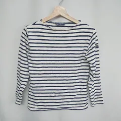 ◇ ⊇ SAINT JAMES セントジェームス ボーダー柄 長袖 Tシャツ サイズF ブラック系 レディース E  【1409240042662】