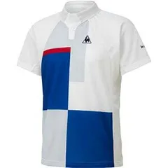 【新品】【Mサイズのみ】le coq sportif（ルコック）テニスウェア 半袖シャツ メンズ ハンソデゲームポロシャツ　ホワイト　QTMQJA40-WHT-M