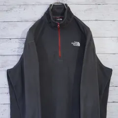 THE NORTH FACE ノースフェイス ハーフジップ プルオーバー フリース インナーフリース MENS M チャコールグレー レッド ポーラテック 20202413
