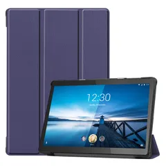 【人気商品】SoftBank Lenovo Tab ケース マグネット開閉式 スタンド機能付き 三つ折 カバー 薄型 軽量型 スタンド機能 (ネイビーブルー Lenovo Tab5 10/M10 FHD Rel/PC-TE710KAW)