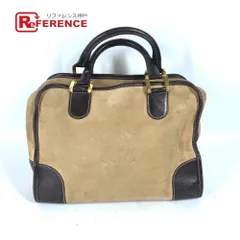 本物 ロエベ ハンドバッグ メンズ レディース アマソナ32 焦げ茶色 ロゴ LOEWE 極 美品 希少品 ロエベ アマソナ 32 アナグラム ロゴ