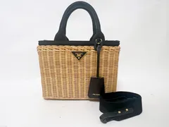 【美品】プラダ PRADA かごバッグ ベージュ/ブラック　値下げ不可 楽天市場】PRADA プラダ（かごバッグ｜レディースバッグ