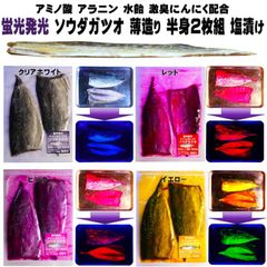 アキアジ 仕掛け アキアジ フカセ釣り アキアジ 餌 アカムツ 餌 釣り餌 アミノ酸 アラニン 激臭にんにく 水飴配合 紫外線 蛍光発光 塩漬け 中大型 ソウダガツオ ソーダガツオ 半身２枚組 アキアジ 餌 アカムツ 餌 カジカ 餌 アイナメ 餌