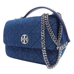 【新品】トリーバーチ 162959 0325 426 (デニム) バッグ ショルダーバッグ TORY BURCH WILLA デニム キルティング ダブルTエンブレムメタルロゴ スモール チェーンショルダー 2WAY 斜め掛け アウトレット レディース