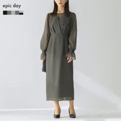 ドレス ワンピース 結婚式 オケージョンドレス パーティードレス ビスチェ風 ミモレ丈 フォーマル 20代 30代 レディース チャコール epic day 300068