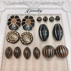 アンティーク調ビーズ　16点　アソートセット　ブラック☆送料無料