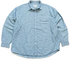 90s EddieBauerエディーバウアー チェック 片ポケ リネン×コットンシャツ 青×緑×白 XXL★特大 オールド アウトドア ビッグサイズ