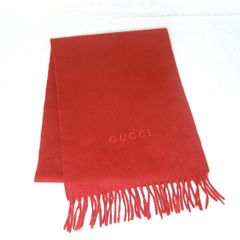 グッチ GUCCI カシミヤ マフラー 赤★美品★