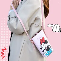 正規ライセンス ミニーマウス ミニショルダーバッグスマホ・小物収納にぴったり！大人可愛いキャラクターバッグ