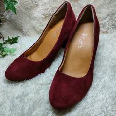 【良品】神戸レタス　スエード調　機能性パンプス（クッション入り）　ハイヒール　ボルドー　23.5cm