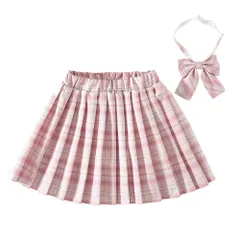 ☆ タイプB ☆ 150cm ☆ キッズ プリーツ スカート リボンタイ 2点セット gsk6027 女の子 キッズ プリーツスカート スクールスカート ミニスカート スカート ボトムス チェック柄 子供 子ども 卒業式 入学式 リボンタイ 2点セット