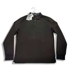 1点限り 送料無料 J.LINDEBERG ジェイリンドバーグ M JEFFREY SLIM EXPAND JERSEY 長袖 ポロシャツ size L ブラック メンズ ゴルフ 新品