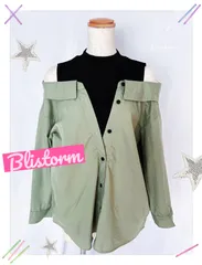 101. 新品タグ付き♡Blistorm ブリストーム レイヤードスタイル カーキシャツ♡ 重ね着風 秋 秋コーデ