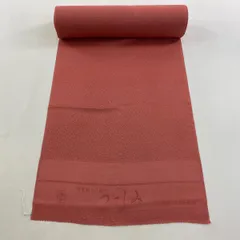反物 秀品 色無地 一つ紋 地紋 濃ピンク 正絹 【中古】