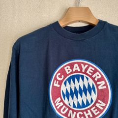 FC BAYERN MUNCHEN アメリカ古着 ロングTシャツ プリントTシャツ NAVY M