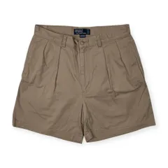 90s 00s POLO RALPH LAUREN ラルフローレン CHINO アンドリュー チノ ショーツ タック ショートパンツ 33/ベージュ/ビンテージ