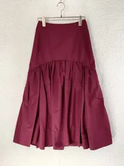 未使用 3.1 Phillip Lim　3.1フィリップリム 0 ボルドー ギャザーフレアスカートのサムネイル