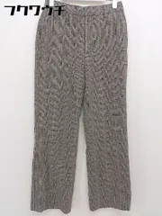 ◇ UNITED ARROWS ユナイテッドアローズ チェック ストレッチ パンツ サイズ36 ブラウン ブラック レディース  【1112100002200】