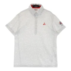 サイズ：M LE COQ GOLF ルコックゴルフ  半袖 ポロシャツ 総柄 グレー系 [240101405791]# ゴルフウェア メンズ ストスト