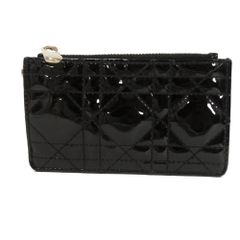 Dior ディオール レディディオール キーリング ジップ エナメル カナージュ パテント ブラック コインケース S0841OVRB_M900