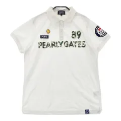 サイズ：2 PEARLY GATES パーリーゲイツ  半袖ポロシャツ ロゴワッペン ニコちゃん  ホワイト系 [240101533514] ゴルフウェア レディース ストスト