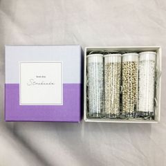シードビーズセット 丸小ビーズ 透明シルバー４色セット おしゃれな箱入り S-3