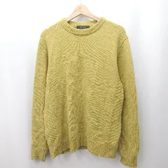 ◇ ⊇ nano universe ナノユニバース 秋冬系 長袖 丸首無地ニットセーター サイズXL イエロー系 レディース E  【1507250011743】