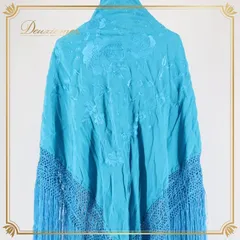 【美品】　フラメンコ　マントンシージョ刺繍　サーモンフローラル 全3色 刺繍入りマントンシージョ MM2409 - オリジナル