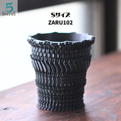 3Dプリント鉢 3Dプリンター鉢 作家鉢 植木鉢 Green5【ZARU102S】90mm