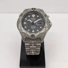Seiko AGS 5M23-6A60 Scuba 200M Date SS Black Dial | eBay